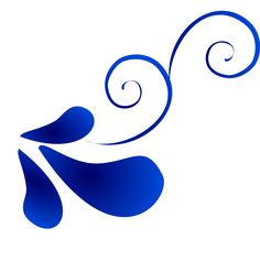 an abstract blue swirl design on a white background