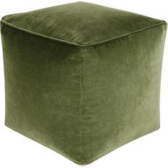 a large square green velvet ottoman