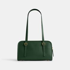 Green Leather Rectangular Case Bag, Classic Coach Green Satchel, Classic Green Coach Satchel, Coach Green Leather Satchel, Classic Rectangular Satchel With Zipper Pocket, Coach Rectangular Satchel With Zipper Closure, Green Leather Satchel With Zipper Pocket, Coach Rectangular Shoulder Bag With Zipper Closure, Coach Rectangular Shoulder Bag With Zipper Pocket