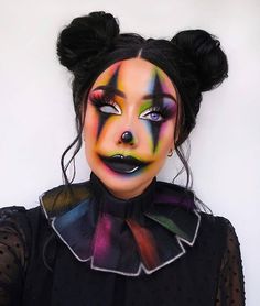 Rainbow Clown Makeup, Rainbow Eyeliner, Rainbow Clown, Clown Aesthetic