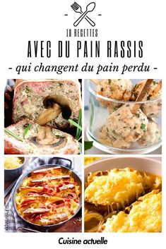 the cover of an article about different types of food in french and english, with pictures of various dishes