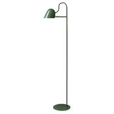 a green floor lamp on an isolated white background with clippings to the side