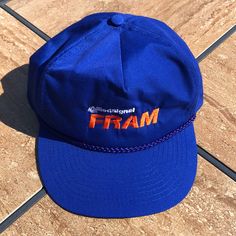 Vintage Allied Signal Fram Racing Snap Back Royal Blue And Orange Hat This Hat Is New And In Unworn Condition Perfect For Any Collector Was Part Of A Collection Feel Free To Ask Any Questions You May Have Royal Blue And Orange, Orange Hat, Orange Hats, Snap Back Hat, Vintage Nascar, Back Hat, Accessories Vintage, Snap Back, Blue And Orange