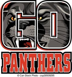 an old school logo featuring a panther's face with the word go on it