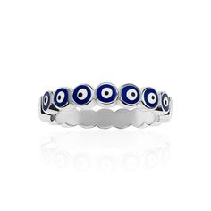 Sterling Silver Classic Blue Eye Ring Evil Eye Jewelry Rings, Marquise Eternity Band, Blue Eye Ring, Eye Ring Silver, Evil Eye Ring Silver, Preppy Jewelry, Jewelry Staples, Silver Eye, Going For Gold