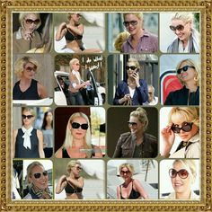 many different pictures of women with sunglasses on