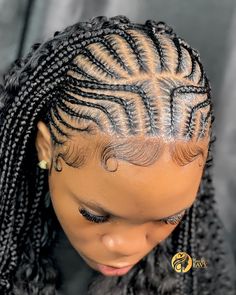 Half Straight Back Half Box Braids, Trending Braids 2023, Design Cornrows Braids, Design Cornrows, Straight Braids, Beautiful Braided Hairstyles, Hairstyles With Weave, Hairstyles 15, Weave Braids