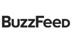 the buzzfeed logo is black and white