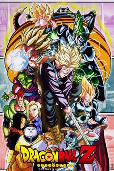 dragon ball z movie poster with all the main characters in it's avatars