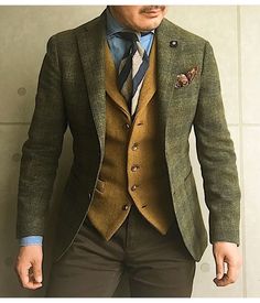 Tweed Men, Modern Fit Suit, Gents Fashion, Winter Fashion Boots, Designer Suits For Men, Fashion Suits For Men, Mens Fashion Classy