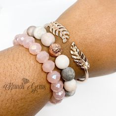 Original design hand made bracelet set. Can be worn for any occasion. Wear individually or separately. Sensational Stack of 5 Stretch Bracelets Mix of Naturals Stones, Rose Gold Plated and Glass Beads. Handmade item and unique design. Pink Zebra Jasper, Zebra Jasper, Leaf Bracelet, Pink Zebra, Lava Bead, Beads Handmade, Pink Bracelet, Handmade Bracelet, Jasper Gemstone