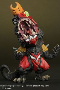 The deformed figure stands approximately 18 cm tall, depicting the beastly form of EVA-02 after its limiter is removed, combined with Godzilla's rocky skin, large dorsal fins, a long tail extending from its body, and a roaring pose that brings the fierce character to life. Space Toys, Genesis Evangelion, Neon Genesis, Real Style, Beast Mode, Neon Genesis Evangelion, Trading Cards Game