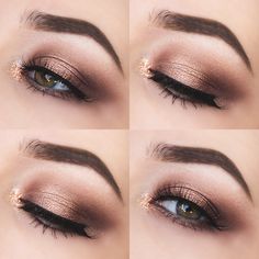 Glittery Autumn Eyes. Chocolate Bar Palette Looks, Subtle Smokey Eye, Make Up Diy, Fall Eye Makeup, Chocolate Bar Palette, Formal Makeup, Beautiful Eye Makeup