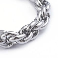 Show off your style with the Shaina stainless steel rope bracelet.  Made of 100% stainless steel, this bracelet is contemporary and eye-catching. Products Details Material: Stainless Steel Rope Chain Bracelet with Lobster Claw Clasps Length: 8-5/8inches(22cm) long Trendy Silver Chain Bracelet With Stainless Steel Clasp, Trendy Stainless Steel Silver Bracelets, Trendy Silver Stainless Steel Bracelets, Trendy Metal Bracelets With Stainless Steel Clasp, Trendy Metal Jewelry With Rope Chain, Trendy Silver Stainless Steel Charm Bracelet, Minimalist Metal Jewelry With Rope Chain, Minimalist Metal Rope Chain Jewelry, Trendy Stainless Steel Chain Bracelets