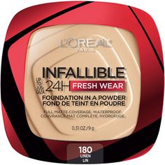 Infallible 24HR Fresh Wear Foundation In A Powder -  L'Oral Infallible 24HR Fresh Wear Foundation In A Powder covers like a liquid and mattifies like a powder with no cakey look.    Benefits     Up to 24hr matte finish & full coverage that stays fresh all day Lightweight formula that feels breathable All day shine control with no transfer Waterproof, heatproof & sweatproof Suitable for all skin types, oily & acne-prone skin   - Infallible 24HR Fresh Wear Foundation In A Powder L Oreal, Foundation, Paris, Skin, Makeup, Make Up