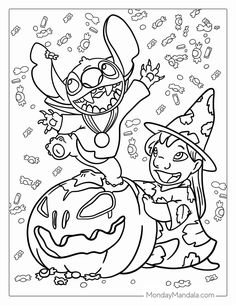 halloween coloring pages for kids and adults with pumpkins, witches and jack - o'- lanterns