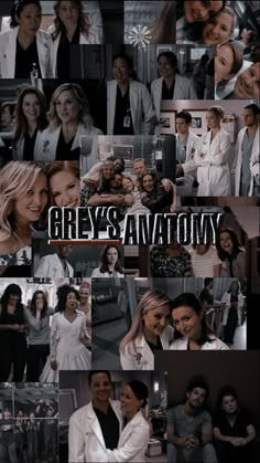 the grey's anatomy poster is shown in multiple pictures