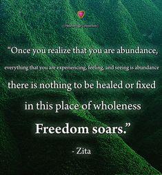 a quote from zita on the green hills