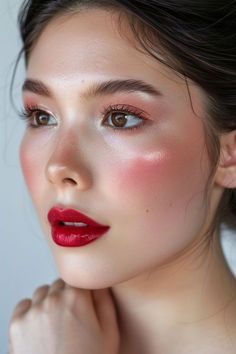 Lauren Core, Lipstick Ideas, Maquillage On Fleek, Fresh Makeup, Fall Makeup Looks, Red Makeup, Spring Makeup, Natural Eye Makeup, Kiss Makeup