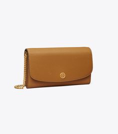 Robinson Pebbled Chain Wallet: Women's Designer Mini Bags | Tory Burch Finance Infographic, Rich Mom, Kira Chevron, Tory Burch Wallet, Tory Burch Robinson, Womens Designer Handbags, Leather Roll, Bucket Bags, Wallet On Chain