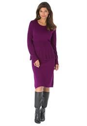 Plus Size Pointelle Purple Peplum Sweater Dress Sweater Dress Plus Size, Peplum Sweater, Jan 20, Dress For Success, Watch List, Plus Size Casual, Dress With Boots