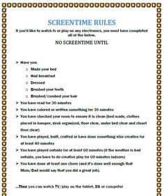 the screen time rules are displayed in this screenshoter's guide to watch tv