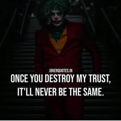 the joker quote is shown in black and white