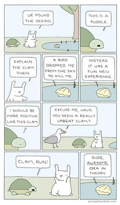 a comic strip with an image of a turtle and other animals