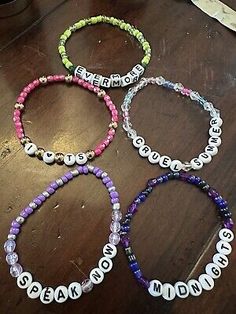 Taylor Swift Friendship Bracelets | Mystery Pack of 5 | Eras Tour Handmade Merch | eBay Eras Tour Bracelets Toronto, Eras Tour Jewelry, Eras Tour Bracelets, Swift Friendship Bracelets, Taylor Swift Friendship Bracelets, Eras Tour Friendship Bracelets, Swift Concert, Taylor Swift Eras Tour