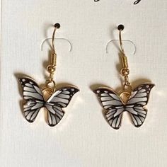 Monarch White Butterfly Earrings Jewelry Ms Symbol For Multiple Sclerosis Supporters Survivor Matching Necklace Available In Another Listing Many Other Styles And Colors In Gold Or Silver Pink Blue Orange Monarch White Mint Green And More! Search Avalon Sunset To Bundle And Save! Boutique Gradient Monarch Butterfly Earrings. Women’s Or Girls Fashion Earrings Necklace Gold Or Silver Tags Summer Wedding Romantic Butterfly Jewelry Women Girls Earrings Choker Necklace Butterfly Pendant Butterfly Cha Hypoallergenic White Metal Earrings, White Metal Earrings For Gift, White Butterfly-shaped Metal Jewelry, White Pierced Butterfly Earrings, White Butterfly Shaped Pierced Earrings, White Adjustable Pierced Earrings, Handmade White Butterfly Jewelry, Nickel Free White Butterfly Earrings, Nickel-free White Butterfly Earrings