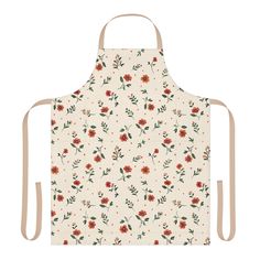 an apron with flowers on it