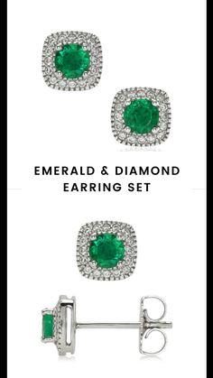 Round shaped 2 green emeralds and 32 white diamonds in 18K white gold. #jewelryearrings #earringsdangle #accessoriesearrings #tinyearrings #earringsjewelry Emerald Cut Green Diamond Earrings For Formal Events, Green Emerald Cut Diamond Earrings For Formal Occasions, Green Emerald Cut Diamond Earrings For Formal Events, Green Brilliant Cut Diamond Earrings, Formal Green Emerald Cut Diamond Earrings, Gia Certified Green Diamond Earrings For Anniversary, Green Diamond Earrings In Fine Jewelry Style, Classic Green Diamond Earrings, Green Diamond Earrings Fine Jewelry