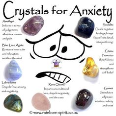 crystals for anxiity poster with instructions on how to use them in the classroom