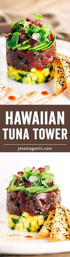 this hawaiian tuna tower is the perfect appetizer for any meal