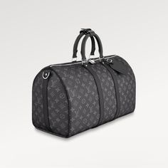 This Iconic Keepall 45 Bandoulire Is Fashioned In Our New Iconic Black And Grey Monogram Eclipse Canvas. Since 1930, The Keepall Duffle Has Journeyed Alongside Generations Of Elegant Globetrotters. This Version With Comfortable-To-Hold Leather Handles, A Strap For Casual Cross-Body Wear And A Gleaming Padlock Holds All The Essentials For An Overnight Jaunt. Read Less Product Details 17.7 X 10.6 X 7.9 Inches (Length X Height X Width) Coated Canvas Natural Cowhide Leather Trimmings Cotton Textile Luxury Gray Bag With Palladium Hardware, Luxury Black Bag With Monogram Print, Luxury Black Bags With Monogram Print, Black Monogram Print Bags In Coated Canvas, Black Monogram Coated Canvas Bag, Black Monogrammed Coated Canvas Bag, Black Monogram Print Coated Canvas Bags, Luxury Bags With Monogram Print, Designer Black Bags With Monogram Print