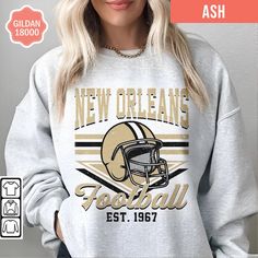 Show off your love and support for Football in this unisex crewneck sweatshirt 🏈. This trendy, vintage style sweatshirt is pure comfort and is sure to become your new favorite or the perfect gift for the football fans in your life! ✨ FIT & STYLE ✨ This soft, cozy sweatshirt is a medium-heavy fabric. Runs true to size so size up for a looser, oversized look. The collar is ribbed knit, so it retains its shape even after washing and there are no itchy side seams on these sweatshirts. .: 50% cotton Retro Long Sleeve Pre-shrunk Sweatshirt, Vintage Relaxed Fit Sweatshirt For Game Day, Retro Crew Neck Soft-washed Sweatshirt, Retro Soft-washed Crew Neck Sweatshirt, Vintage Letter Print Sweatshirt For Game Day, Retro Fall Sweatshirt For Fan Gear, Retro Fall Fan Gear Sweatshirt, Retro Fan Gear Sweatshirt For Fall, Retro Relaxed Fit Pre-shrunk Sweatshirt