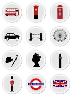 the british symbols are arranged in circles