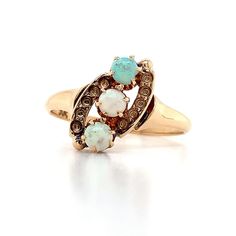 14k Yellow Gold Opal Ring 2 Grams Ring Size 6.5 3 Round Opal 3.3mm This is a beautiful ring that showcases these bright stones. If you have any questions or concerns please do not hesitate to ask.  AJ 10184 A Yellow Gold Opal Ring, Gold Opal Ring, 3 Stone Ring, Opal Ring Gold, 3 Stone Rings, Opal Ring, Multi Stone Ring, Beautiful Ring, Multi Stone