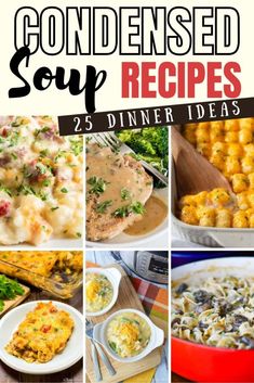 collage of soup recipes with text overlay