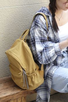 #yellow #cotton #backpacks #preppystyle Yellow School Backpack With Pockets, Casual Yellow Backpack For Daily Use, Yellow Backpack For Everyday & Back To School, Casual Yellow Backpack, Yellow Backpack For Everyday Use, Standard Backpack With Pockets, Trendy Yellow Backpack For Everyday Use, Trendy Yellow Backpack For Everyday, Trendy Everyday Backpack With Pockets