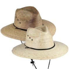 Natural palm leaf safari style hat. Dented and pinched crown. Downward sloping, slightly curving brim, 3.5" wide. Elastic inner comfort band. Naturally sun protective, and water resistant. 100% palm fiber. Product of Mexico. Natural Boater Hat With Short Brim For Outdoor, Adjustable Wide Brim Panama Hat In Palm Leaf, Natural Panama Hat With Short Brim For Outdoor, Adjustable Curved Brim Sun Hat Made Of Palm Leaf, Natural Brimmed Fedora For Outdoor, Natural Wide Brim Safari Hat, Natural Color Sun Hat With Short Brim For Outdoor, Natural Color Safari Hat With Short Brim, Adjustable Wide Brim Palm Leaf Hat