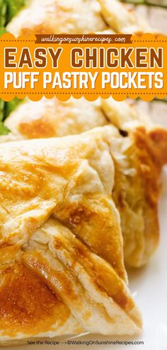 No one would guess this is a quick and easy chicken dinner! Baked with a savory filling of shredded chicken, cream cheese, mozzarella, and bacon, these puff pastry pockets are so delicious. Give this family dinner idea a try! Chicken In A Pastry, Dinners With Puff Pastry, Puff Pastry And Chicken Recipes, Recipes With Puff Pastry Dinner, Phyllo Pastry Recipes Dinner, Puffed Pastry Dinner Recipes, Pastry Puff Dinner Recipes, Dinner Puff Pastry Recipes, Recipe Using Puff Pastry Sheet