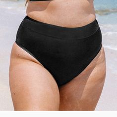 High Rise Tummy Control Bottoms. Still Has Tags And Hygienic Liners. This Is The Bottoms Only! Black Seamless Beach Bottoms, Seamless Black Beach Bottoms, Black Seamless Bottoms For Beach Season, Womens Swim, High Rise, Swimming, Tags, Women Shopping, Black