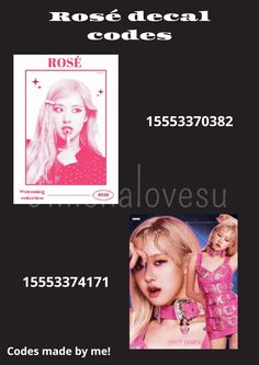 an advertisement for the korean girl group's new album, rose decal code