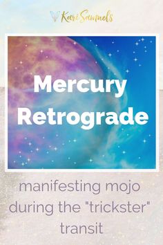 the words mercuy retroradde are in front of a blue and purple background