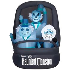 an inflatable car seat with two characters on it and the words, halloween mansion