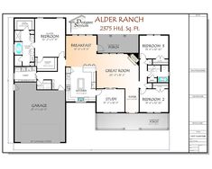 the floor plan for an older ranch house