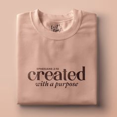 Church Shirt Designs, Modest Christian Clothing, Minimal Shirt Design, Created With A Purpose, Christian Clothing Brand, Christian Graphic Design, Christian Accessories, Christian Tshirt Design