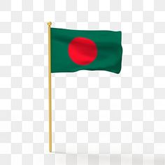 the flag of bangladesh is waving in the wind, on a white background png