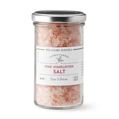 pink himalayan salt in a glass jar